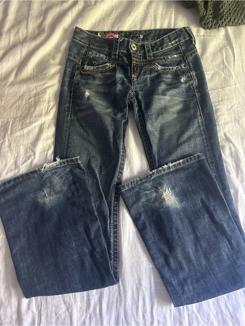 Blue Tattoo Y2K Flare Jeans